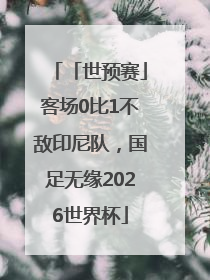 「世预赛」客场0比1不敌印尼队，国足无缘2026世界杯