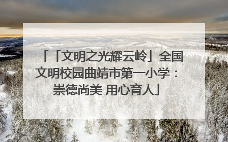 「文明之光耀云岭」全国文明校园曲靖市第一小学：崇德尚美 用心育人