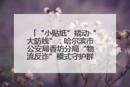 “小贴纸”撬动“大防线”：哈尔滨市公安局香坊分局“物流反诈”模式守护群众“钱袋子”