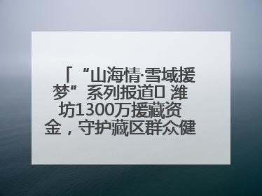 “山海情·雪域援梦”系列报道⑪ 潍坊1300万援藏资金，守护藏区群众健康“最后一公里”