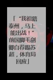 “我祖籍泰州，马上能出战！”前国脚毛剑卿自荐踢苏超，体育局回应