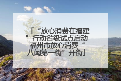 “放心消费在福建”行动省级试点启动 福州市放心消费“八闽第一街”开街