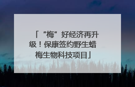 “梅”好经济再升级！保康签约野生蜡梅生物科技项目