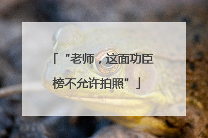 “老师，这面功臣榜不允许拍照”