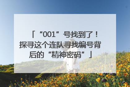 “001”号找到了！探寻这个连队寻找编号背后的“精神密码”