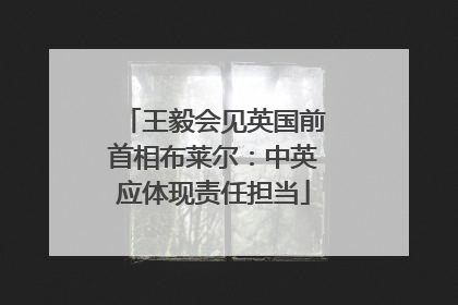 王毅会见英国前首相布莱尔：中英应体现责任担当