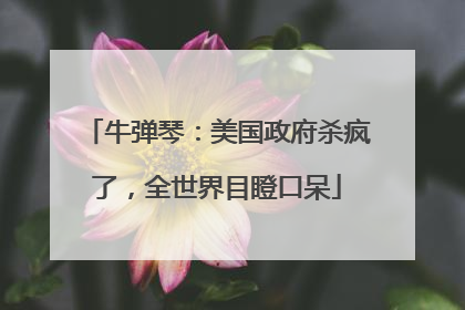 牛弹琴：美国政府杀疯了，全世界目瞪口呆