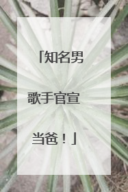 知名男歌手官宣当爸！