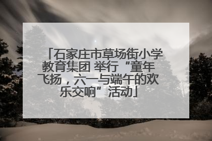 石家庄市草场街小学教育集团 举行“童年飞扬，六一与端午的欢乐交响”活动