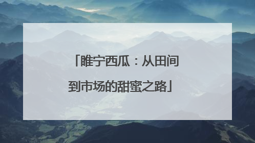 睢宁西瓜：从田间到市场的甜蜜之路