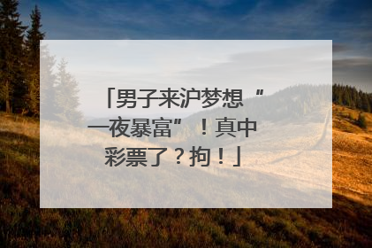 男子来沪梦想“一夜暴富”！真中彩票了？拘！