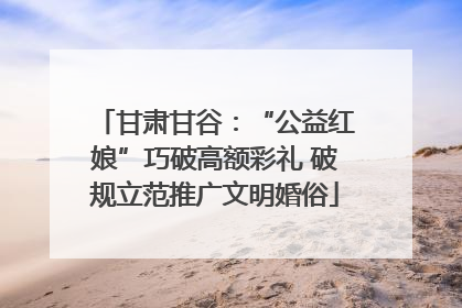 甘肃甘谷：“公益红娘”巧破高额彩礼 破规立范推广文明婚俗