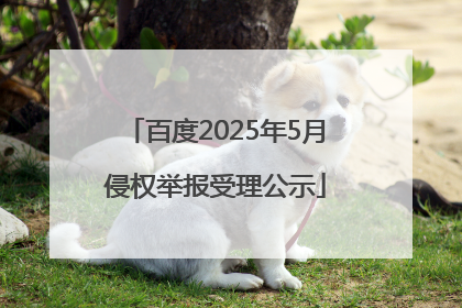 百度2025年5月侵权举报受理公示