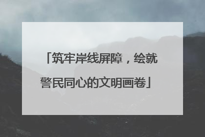筑牢岸线屏障，绘就警民同心的文明画卷