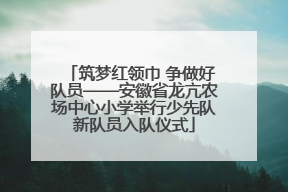 筑梦红领巾 争做好队员——安徽省龙亢农场中心小学举行少先队新队员入队仪式