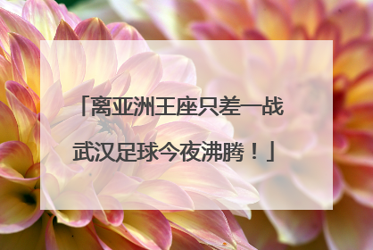 离亚洲王座只差一战 武汉足球今夜沸腾！