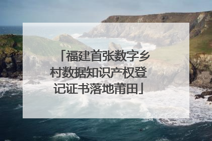 福建首张数字乡村数据知识产权登记证书落地莆田