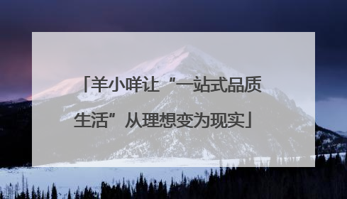 羊小咩让“一站式品质生活”从理想变为现实