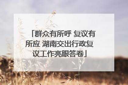 群众有所呼 复议有所应 湖南交出行政复议工作亮眼答卷