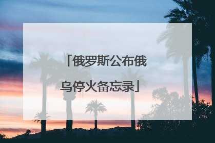 俄罗斯公布俄乌停火备忘录