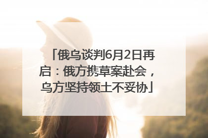 俄乌谈判6月2日再启：俄方携草案赴会，乌方坚持领土不妥协