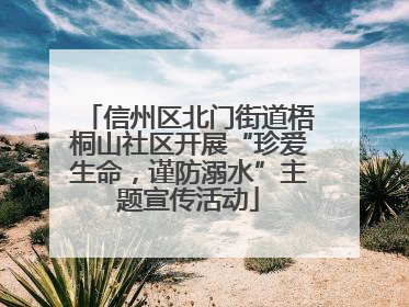 信州区北门街道梧桐山社区开展“珍爱生命，谨防溺水”主题宣传活动