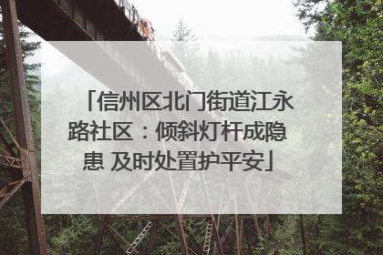 信州区北门街道江永路社区：倾斜灯杆成隐患 及时处置护平安