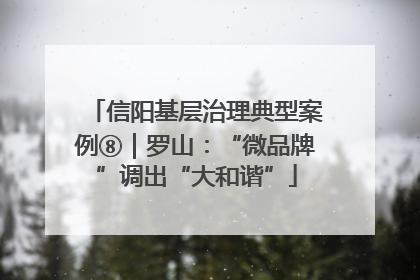 信阳基层治理典型案例⑧｜罗山：“微品牌”调出“大和谐”