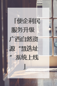 便企利民服务升级 广西自然资源“慧选址”系统上线