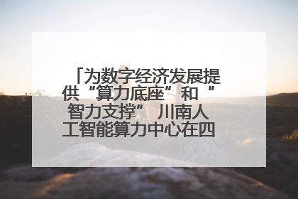 为数字经济发展提供“算力底座”和“智力支撑” 川南人工智能算力中心在四川泸州启动