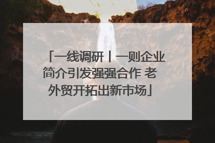 一线调研丨一则企业简介引发强强合作 老外贸开拓出新市场