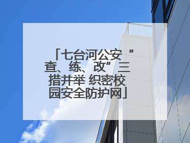 七台河公安“查、练、改”三措并举 织密校园安全防护网