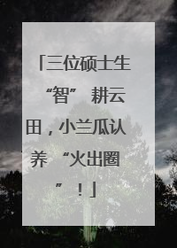三位硕士生“智” 耕云田，小兰瓜认养 “火出圈”！