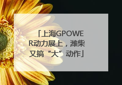 上海GPOWER动力展上，潍柴又搞“大”动作