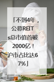 不到4年，公募REITs总市值首破2000亿！沪市占比达67%