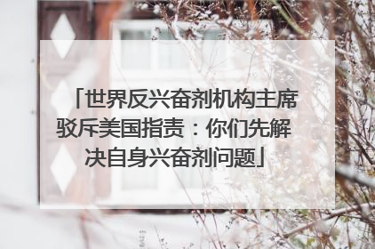 世界反兴奋剂机构主席驳斥美国指责：你们先解决自身兴奋剂问题