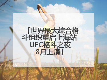 世界最大综合格斗组织重启上海站 UFC格斗之夜8月上演