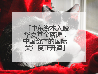 中东资本入股华夏基金落锤，中国资产的国际关注度正升温