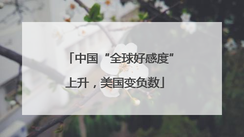 中国“全球好感度”上升，美国变负数