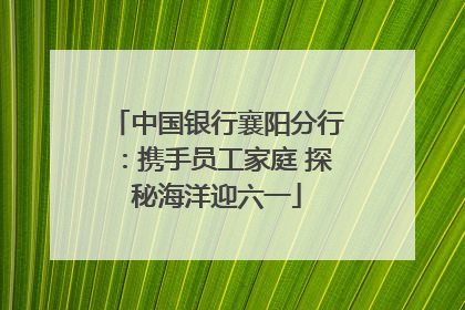 中国银行襄阳分行：携手员工家庭 探秘海洋迎六一