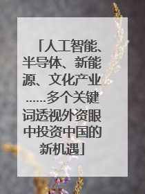 人工智能、半导体、新能源、文化产业……多个关键词透视外资眼中投资中国的新机遇