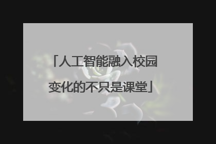 人工智能融入校园 变化的不只是课堂