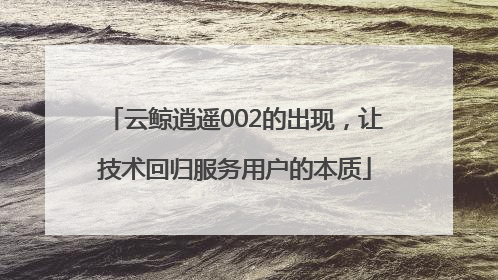 云鲸逍遥002的出现，让技术回归服务用户的本质