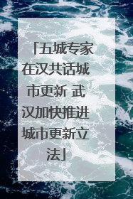 五城专家在汉共话城市更新 武汉加快推进城市更新立法