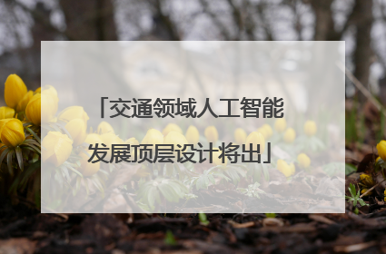 交通领域人工智能发展顶层设计将出