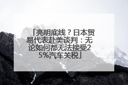 亮明底线？日本贸易代表赴美谈判：无论如何都无法接受25%汽车关税