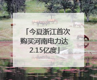 今夏浙江首次购买河南电力达2.15亿度