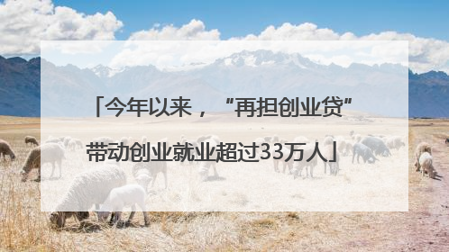 今年以来，“再担创业贷”带动创业就业超过33万人