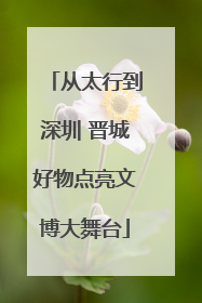从太行到深圳 晋城好物点亮文博大舞台