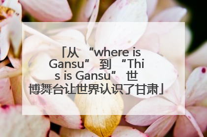 从 “where is Gansu” 到 “This is Gansu” 世博舞台让世界认识了甘肃